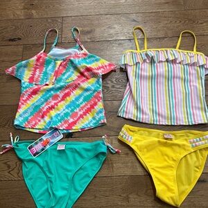 NEW bundle of 2 Real Love Girls 14/16 Tankini swimming bathing swim suits